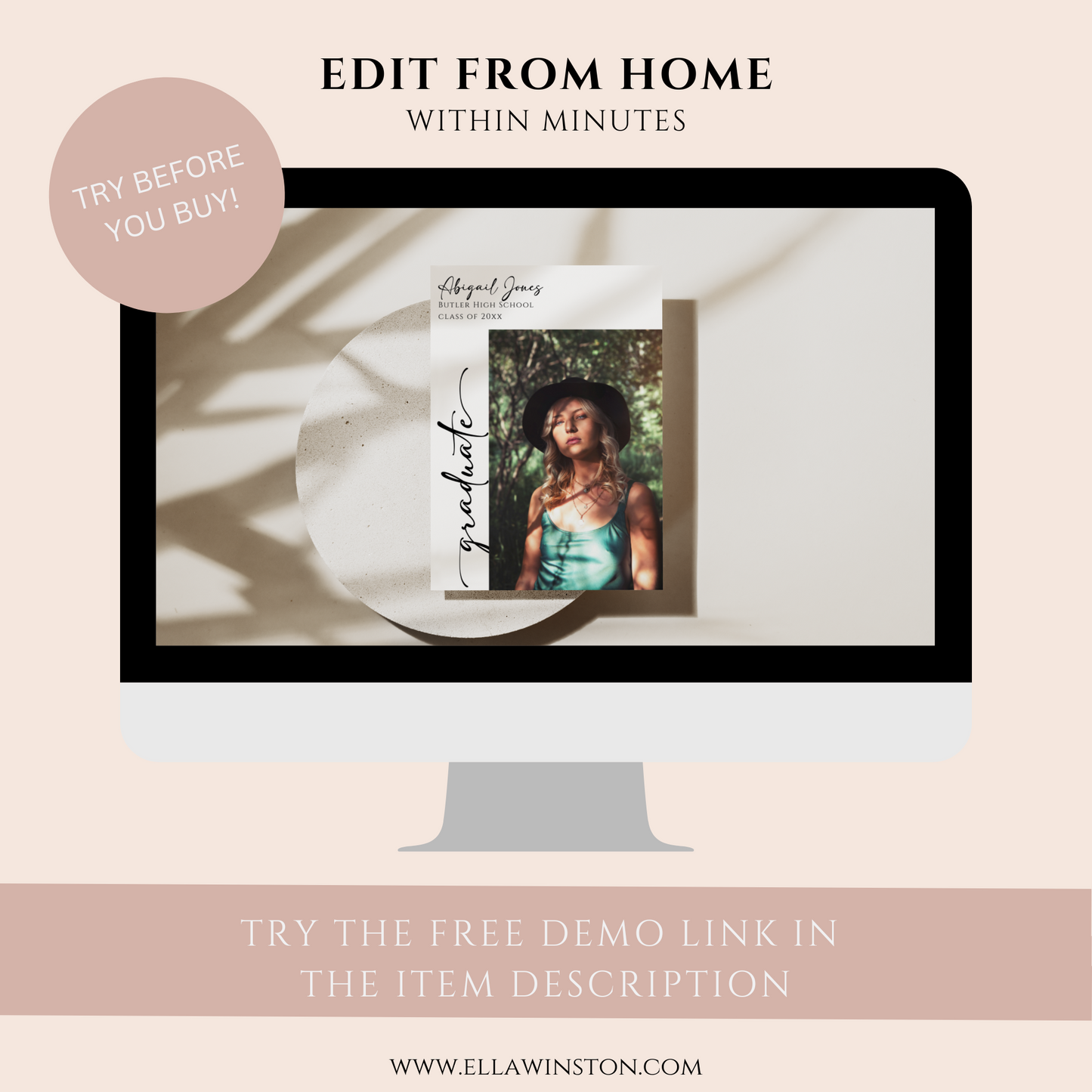 Graduation Invitation Template With Photos EWP108