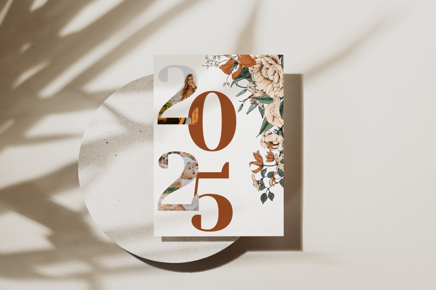 Burnt Orange and Cream Floral Graduation Party Invite EWP105