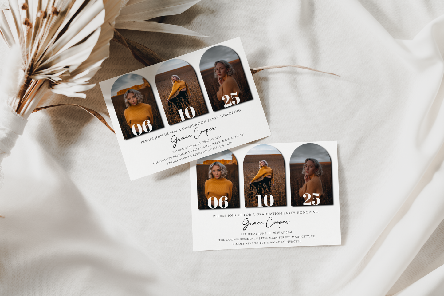 Arched Photo Collage Graduation Party Invitation EWP107