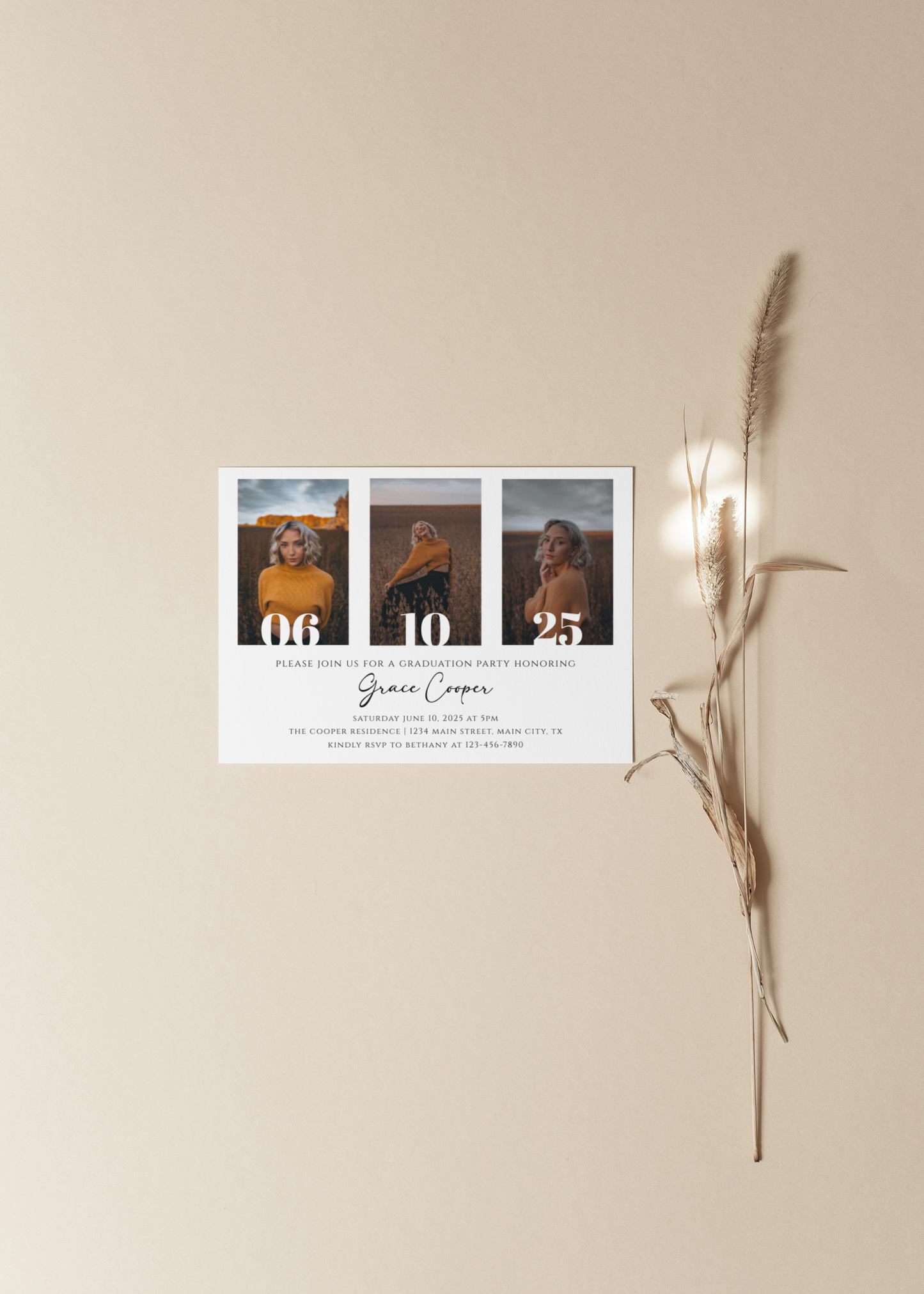 Graduation Invitation Template With Photos EWP108