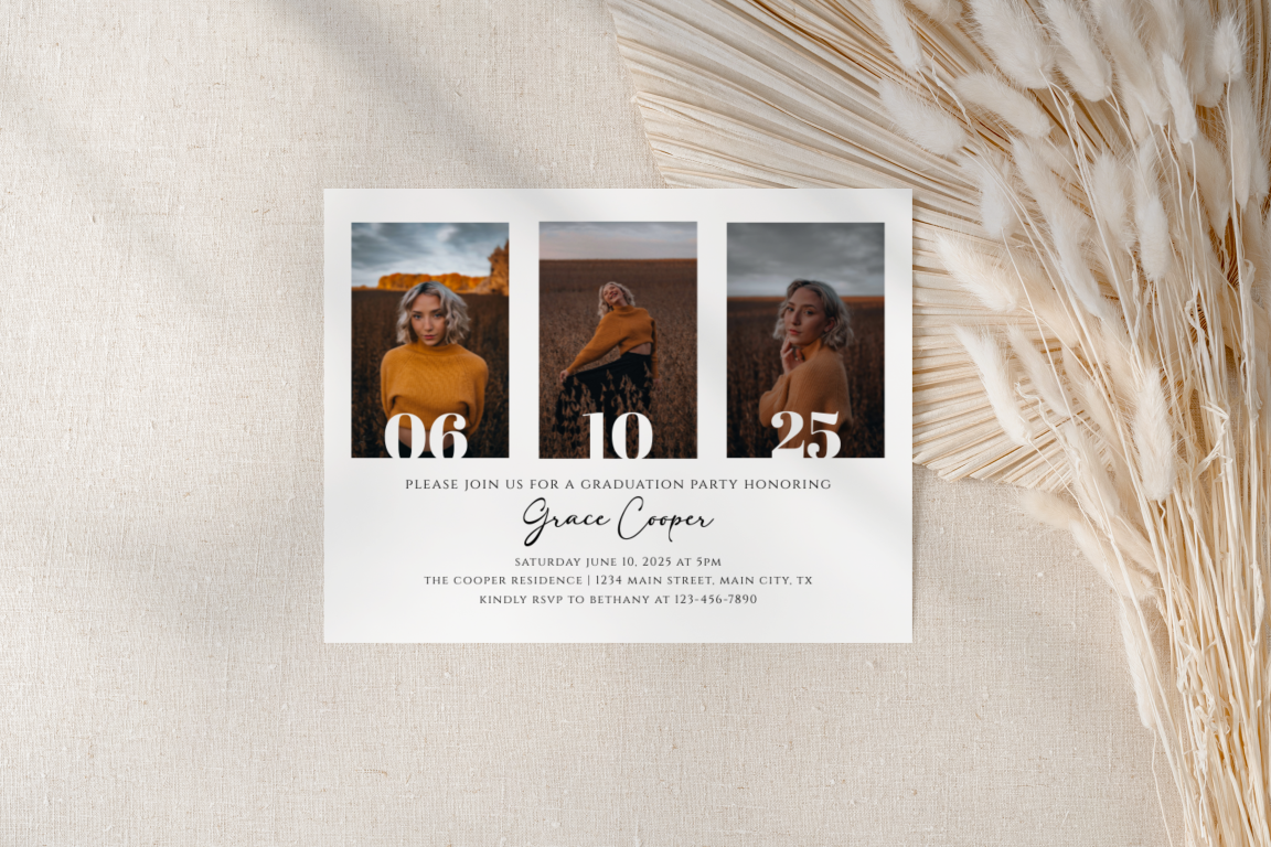 Graduation Invitation Template With Photos EWP108