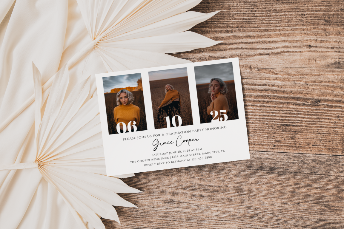 Graduation Invitation Template With Photos EWP108