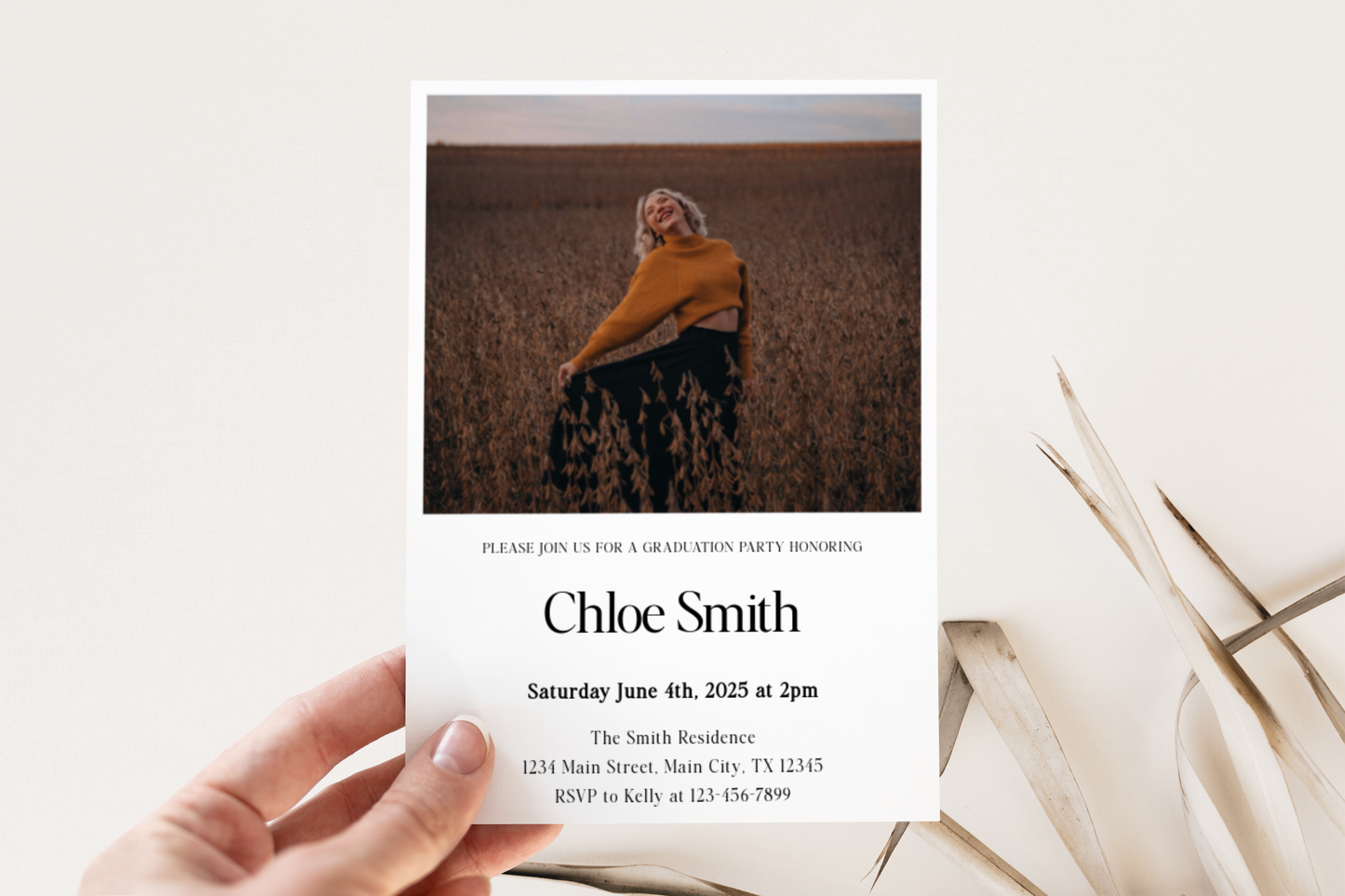 Modern Graduation Party Invitation Template EWP110