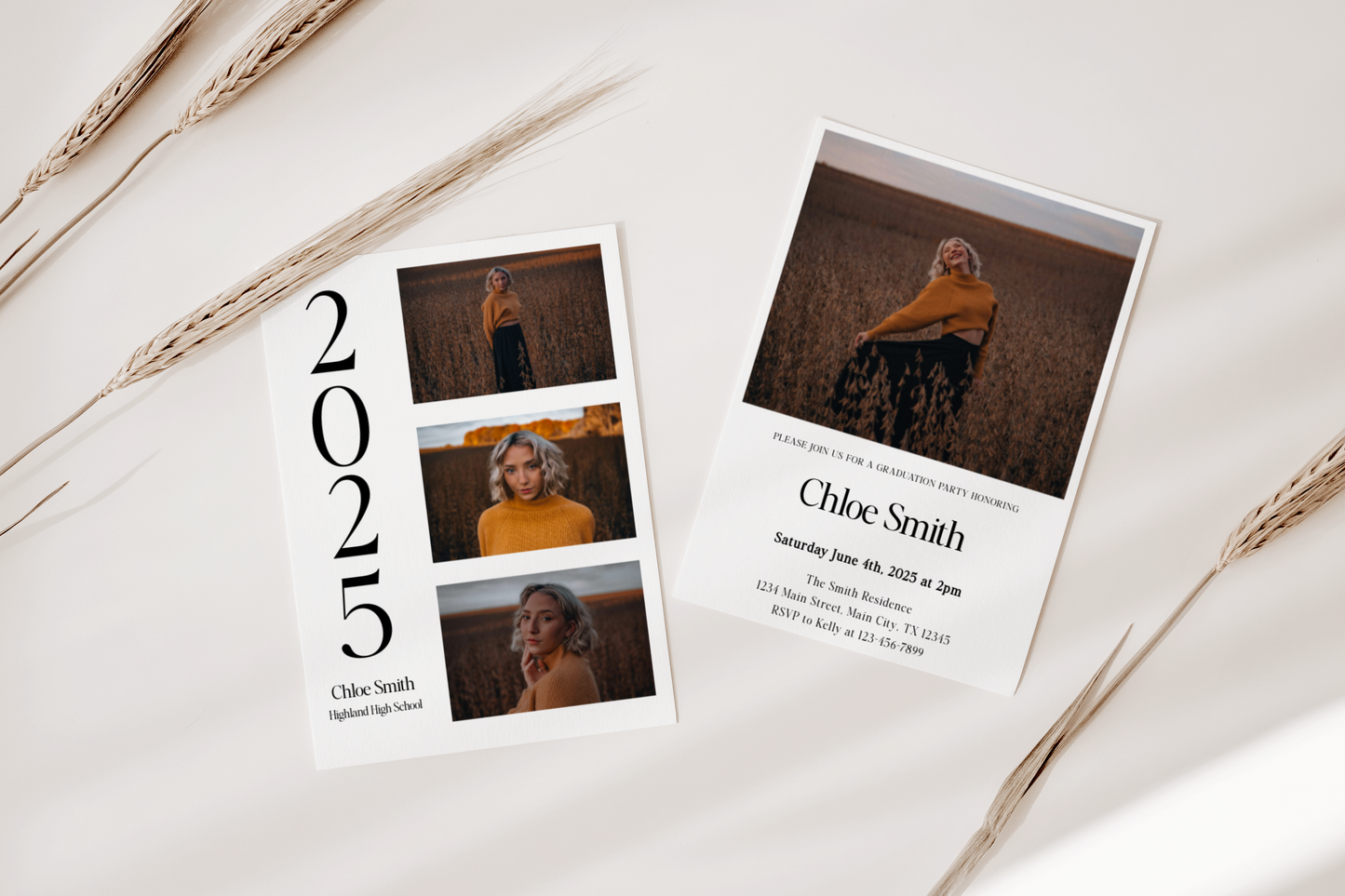 Modern Graduation Party Invitation Template EWP110