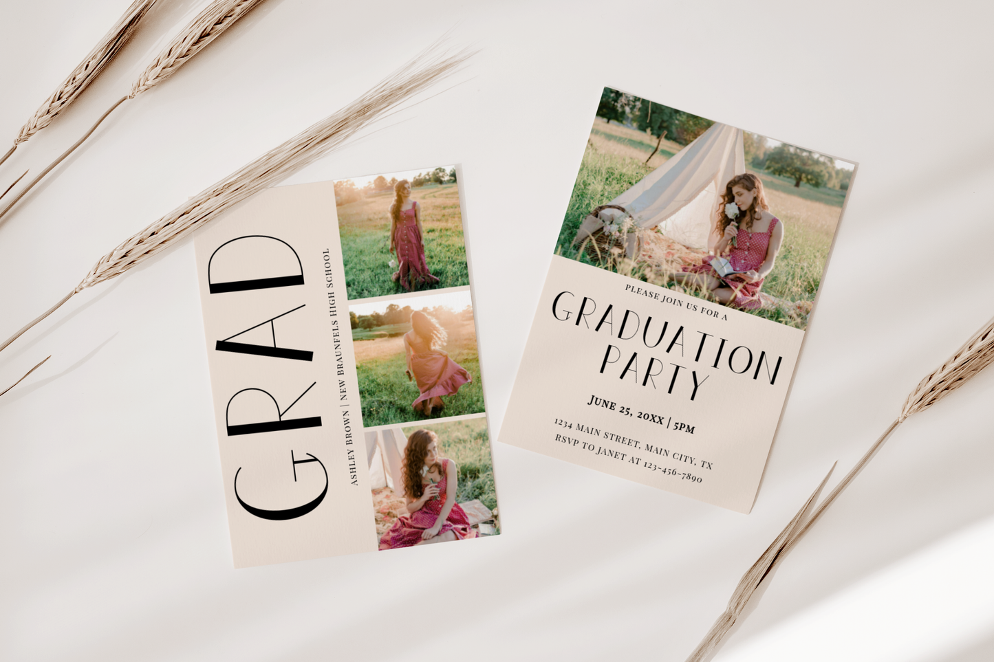 Graduation Announcement Template With Photos EWP111