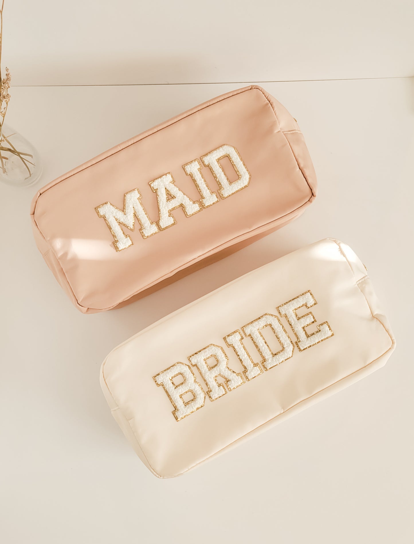 Custom Bridal Party Makeup Bags With Patches