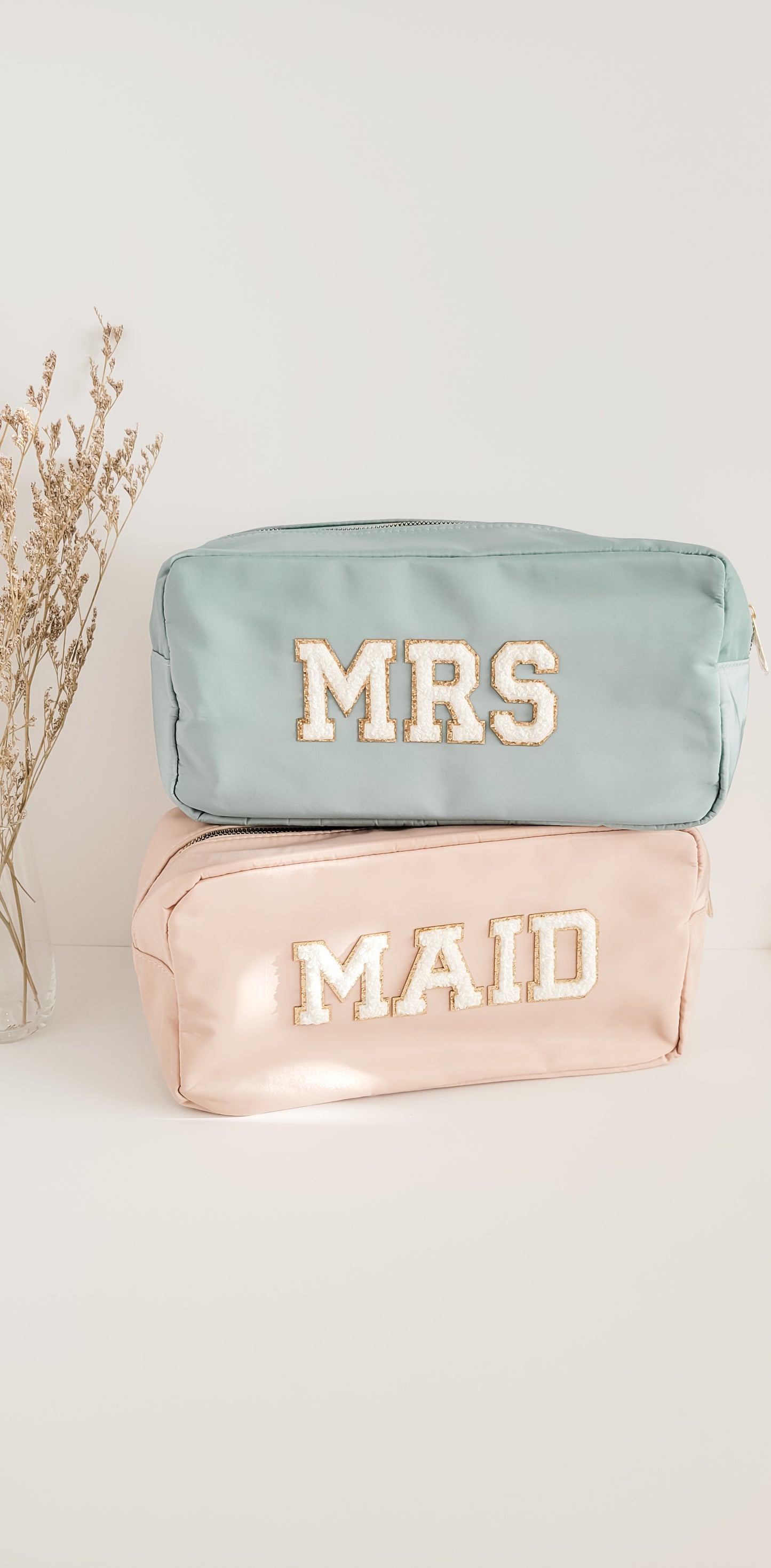 Custom Bridal Party Makeup Bags With Patches