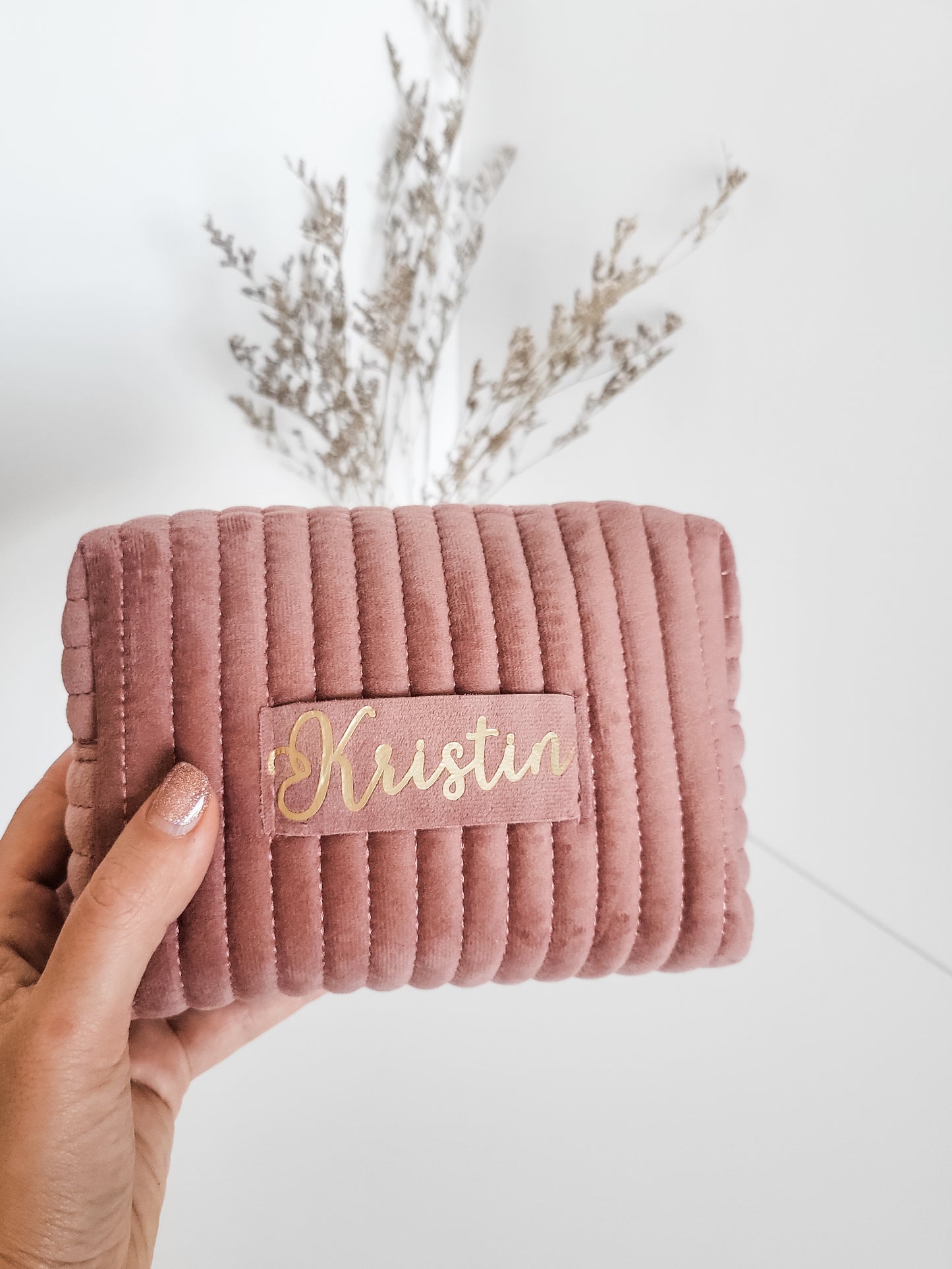 Personalized Velvet Makeup Bag