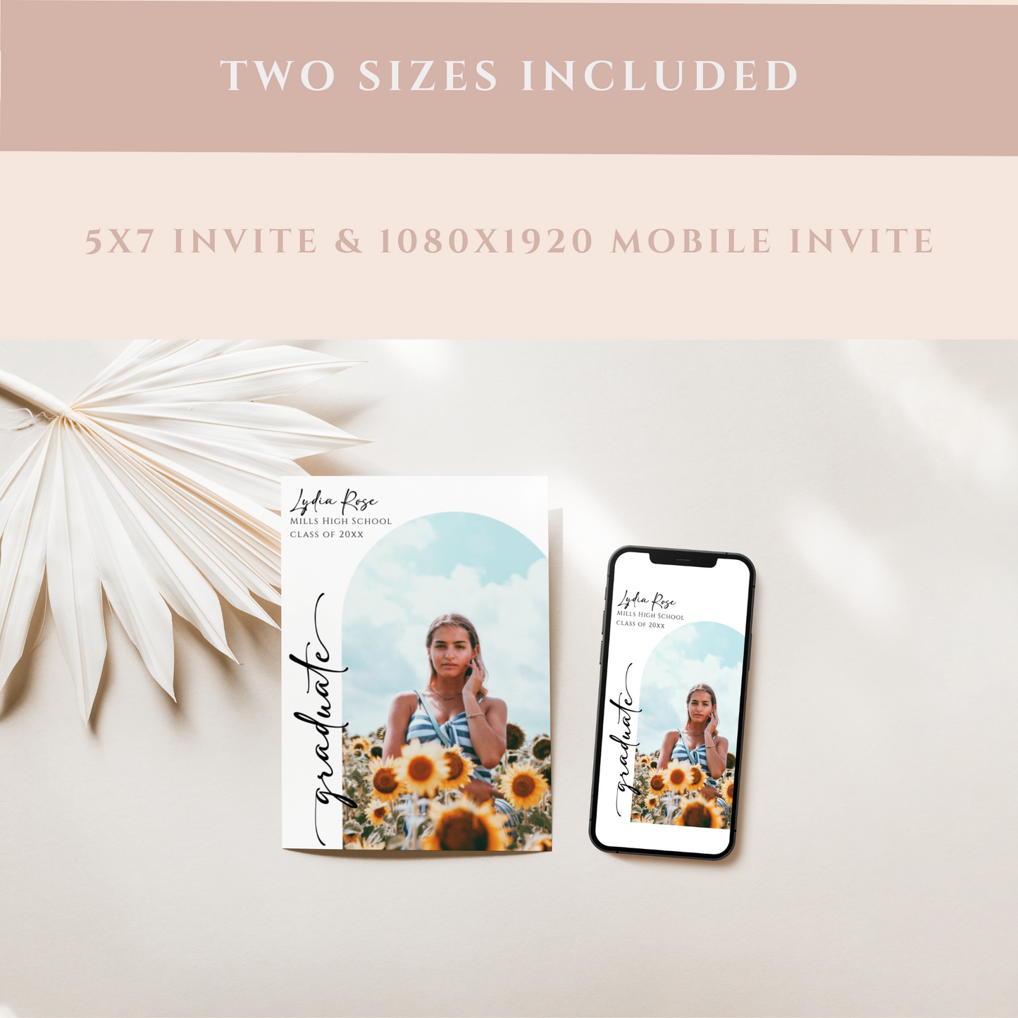 Modern Graduation Party Invitation Template EWP101