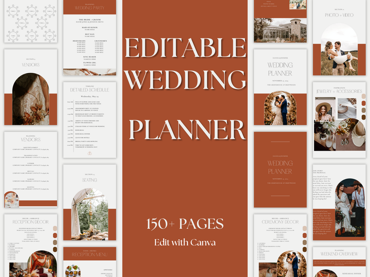 The Ultimate All In One Digital Wedding Planner In Terracotta