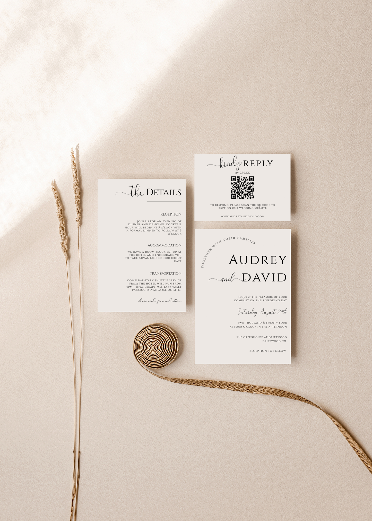 Modern Minimalist Invitation Set Template