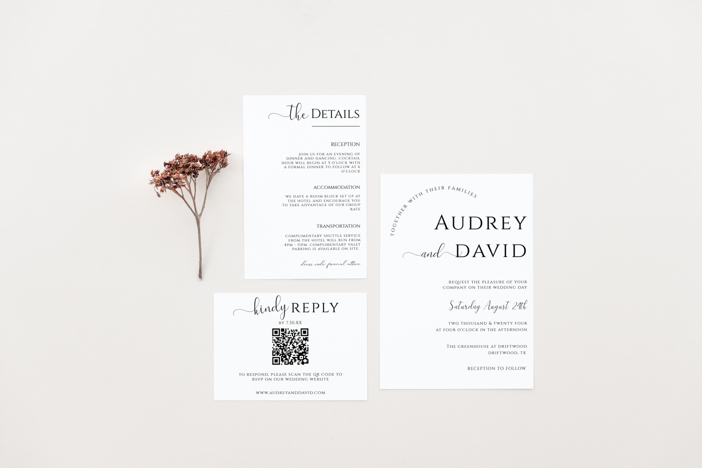 Modern Minimalist Invitation Set Template