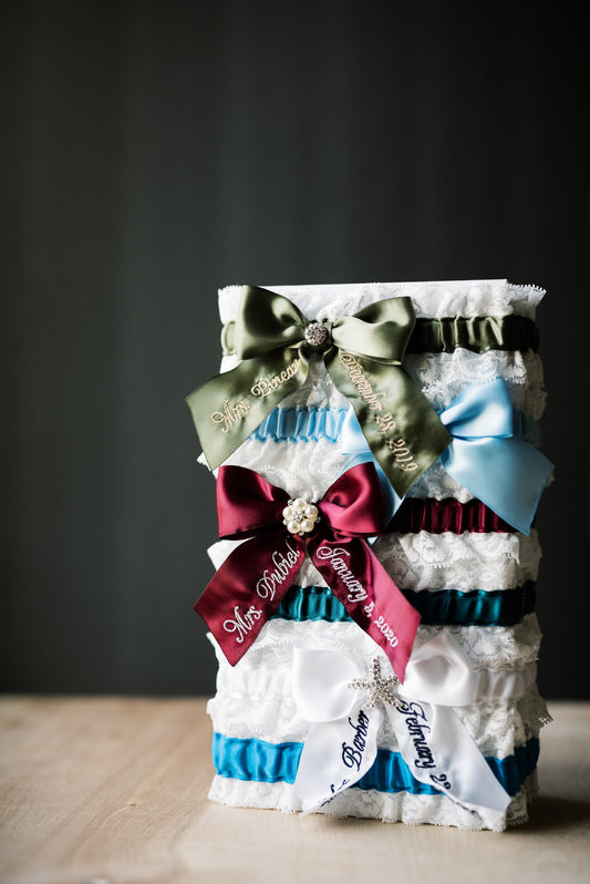 Design Your Own Embroidered Ribbon Bridal Garter