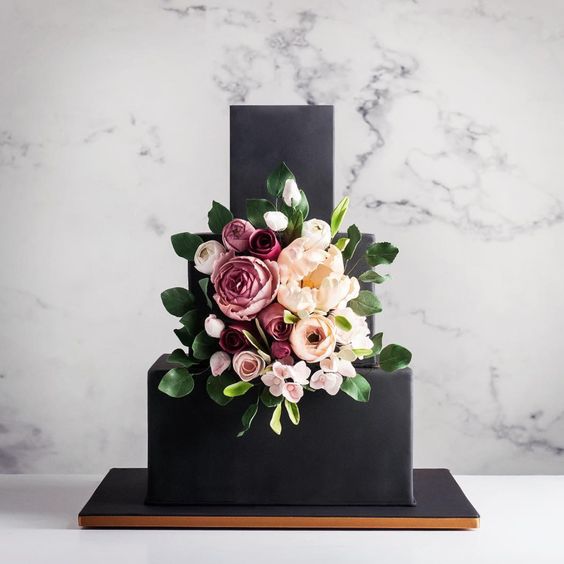Top 9 Ways To Style A Black Wedding Cake