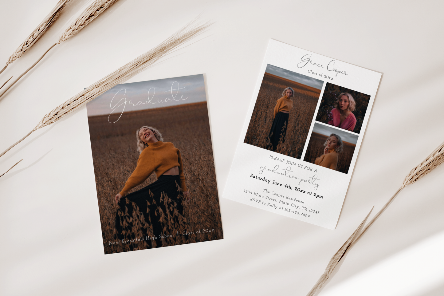 Modern Double Sided Graduation Party Invite EWP103