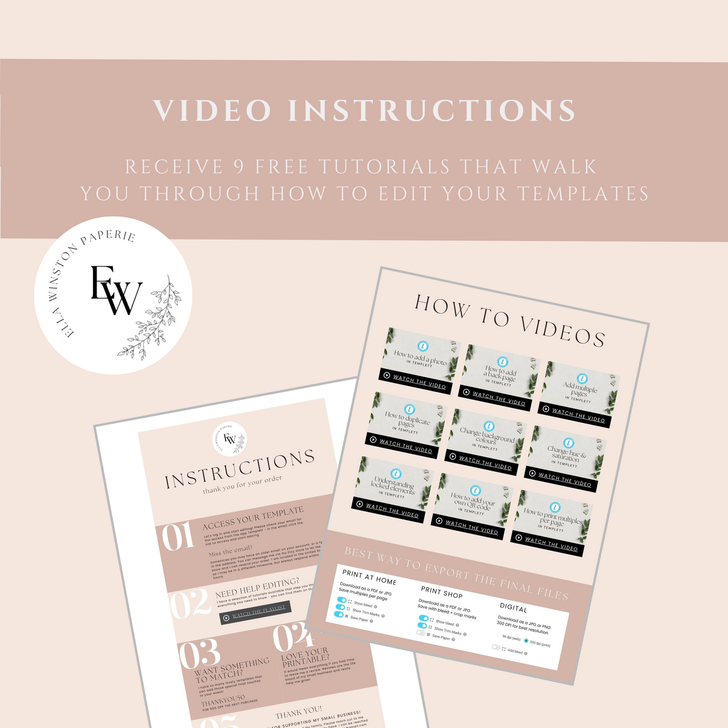 Eucalyptus Wreath Wedding Ceremony Program EWP003