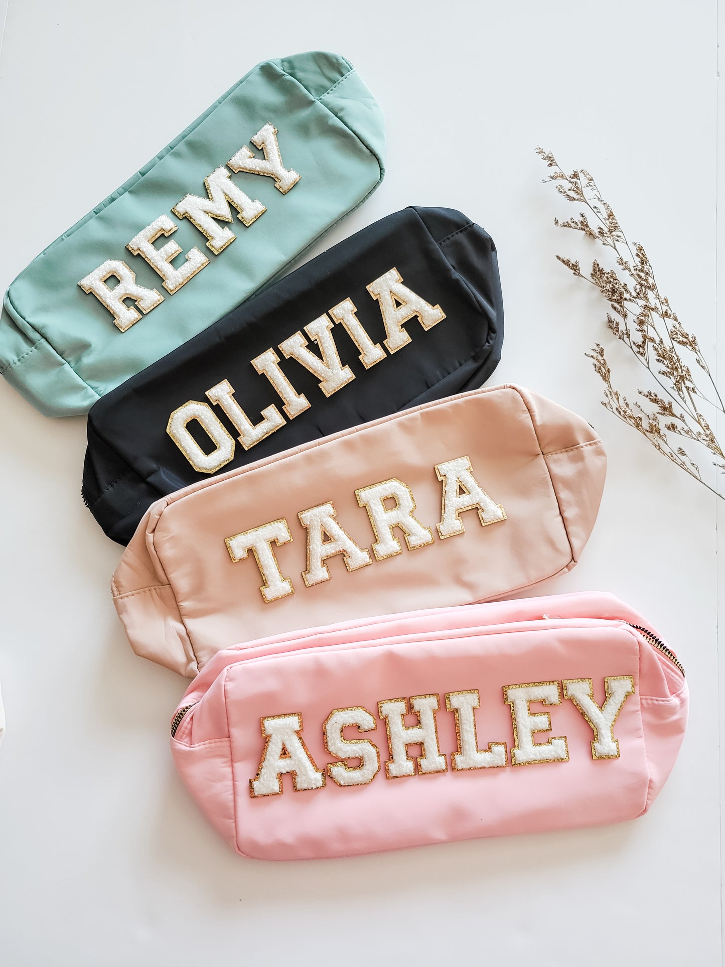 Custom Bridal Party Makeup Bags With Patches