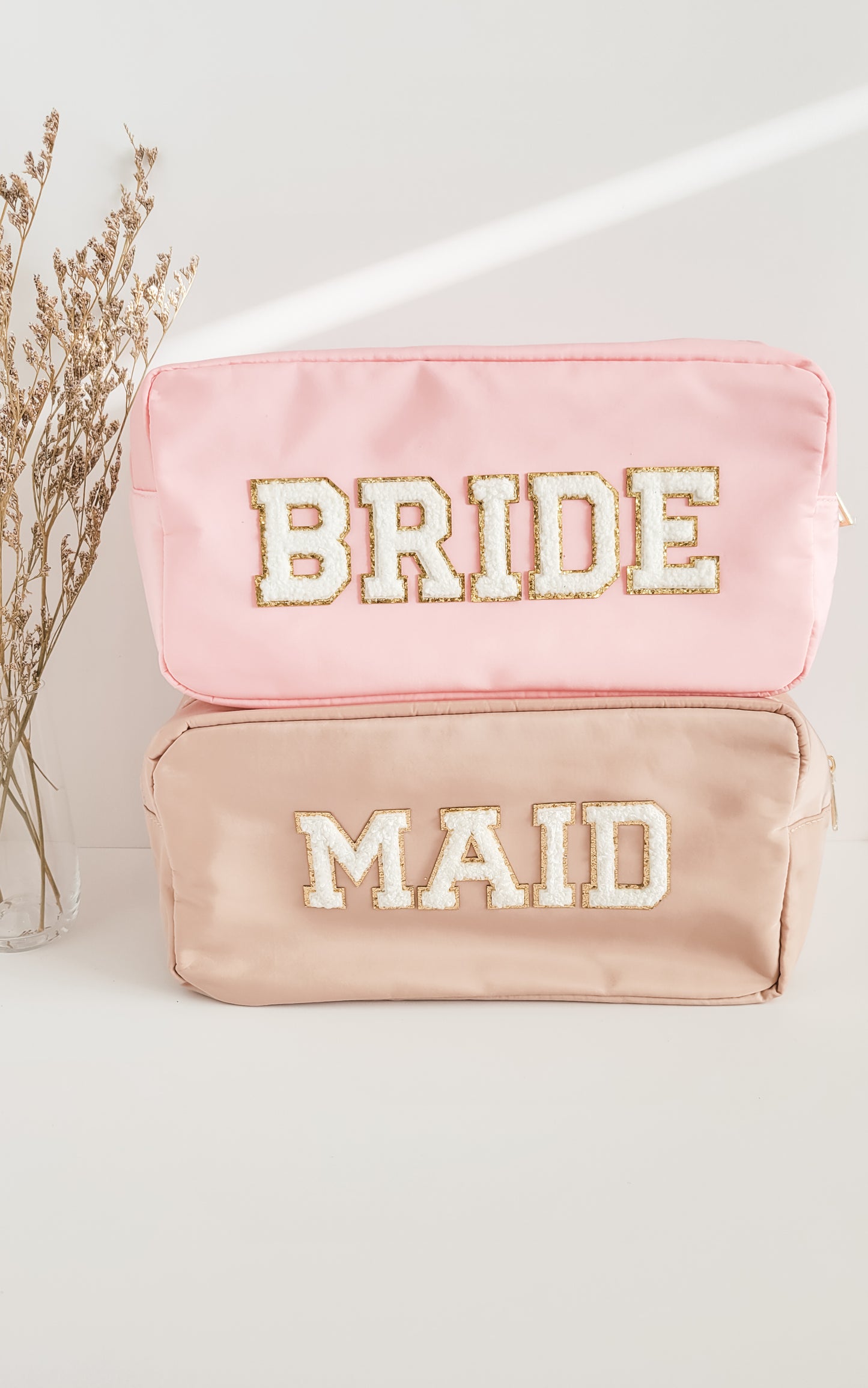 Custom Bridal Party Makeup Bags With Patches