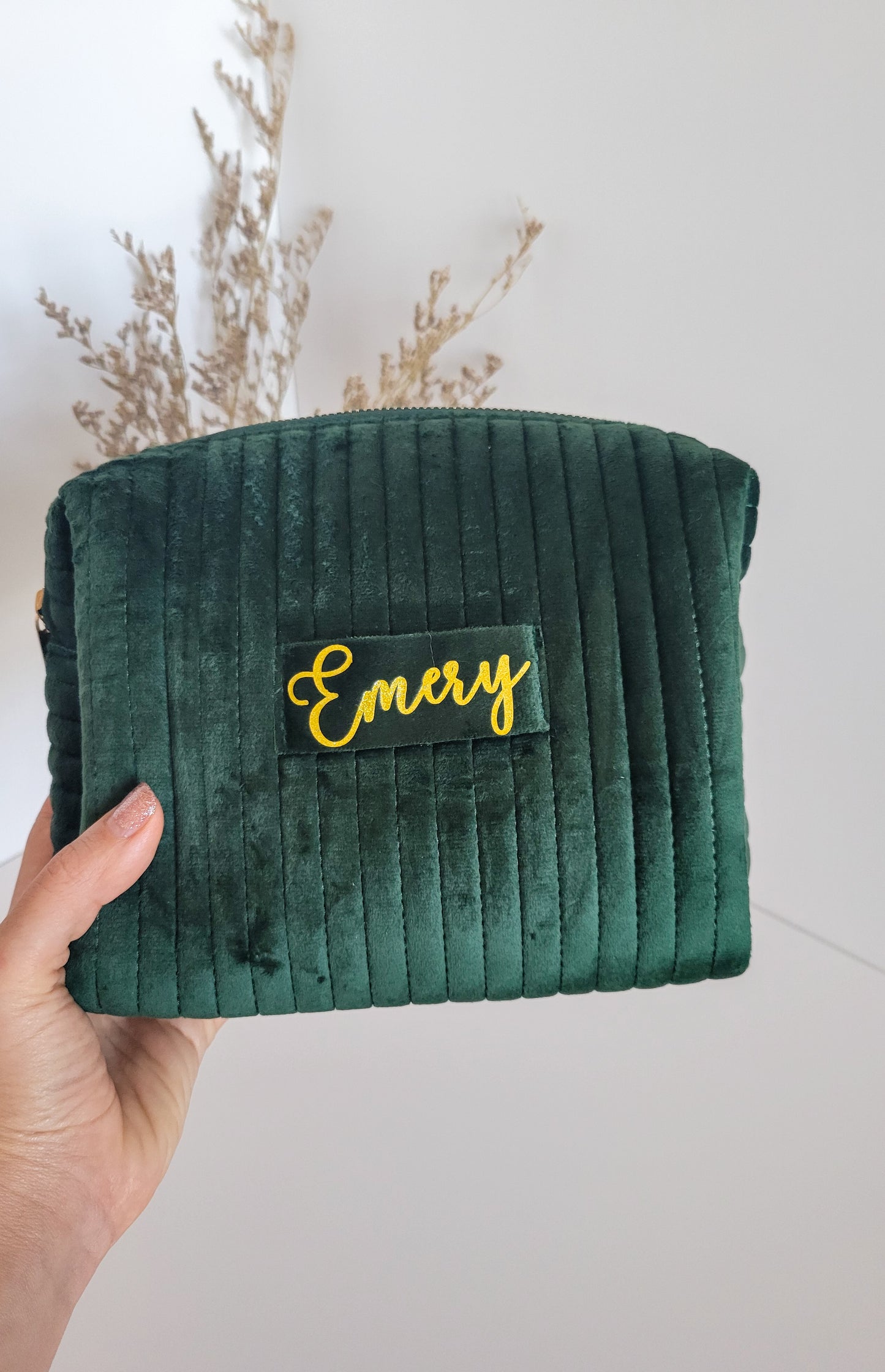 Personalized Velvet Makeup Bag