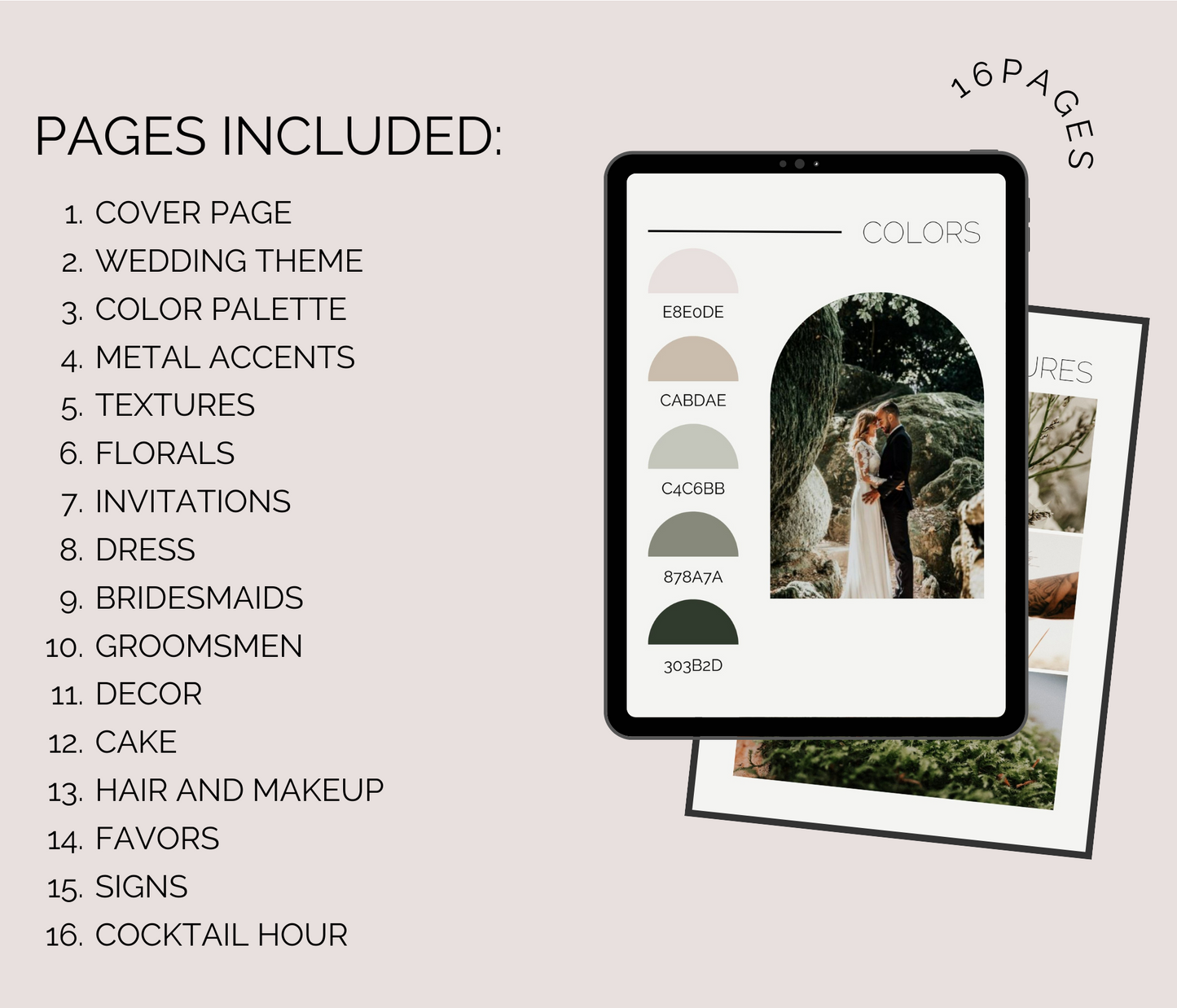 Wedding Mood Board Template For Use In Canva