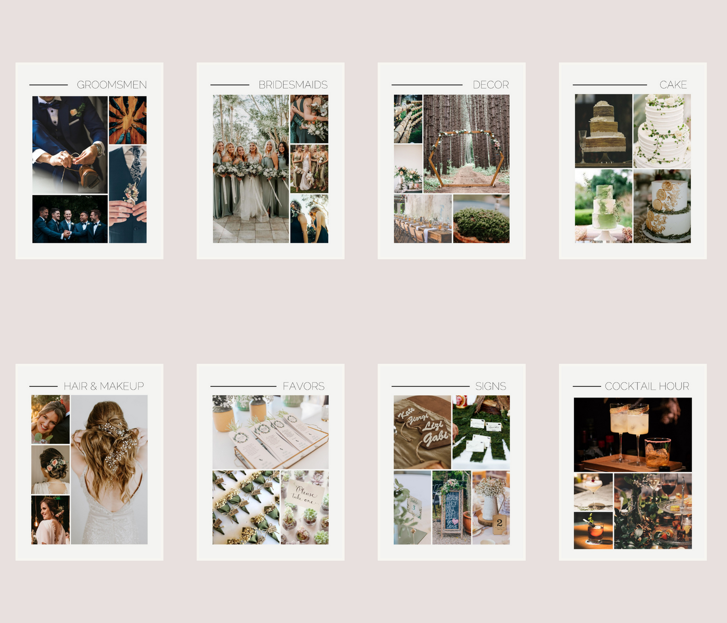 Wedding Mood Board Template For Use In Canva