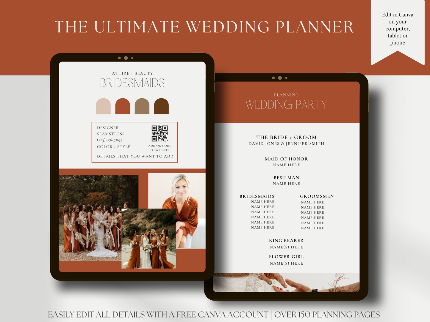 The Ultimate All In One Digital Wedding Planner In Terracotta