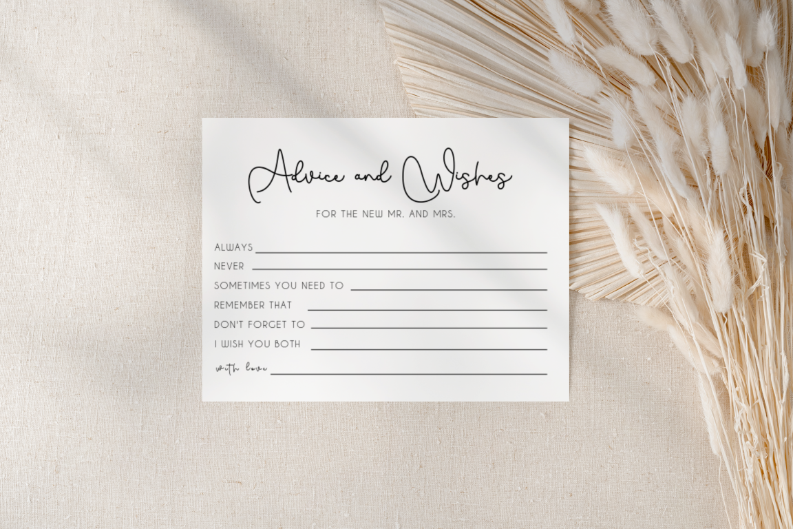 Tallulah Advice and Wishes Card Template EWP005