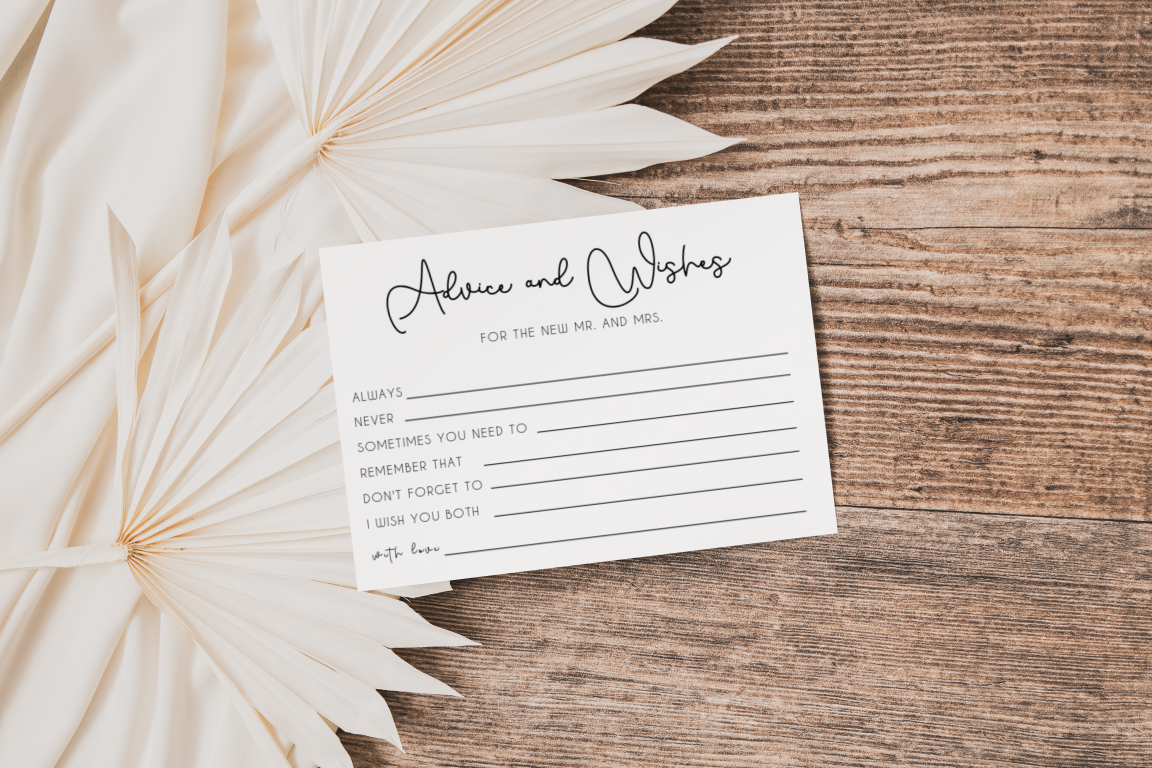 Tallulah Advice and Wishes Card Template EWP005
