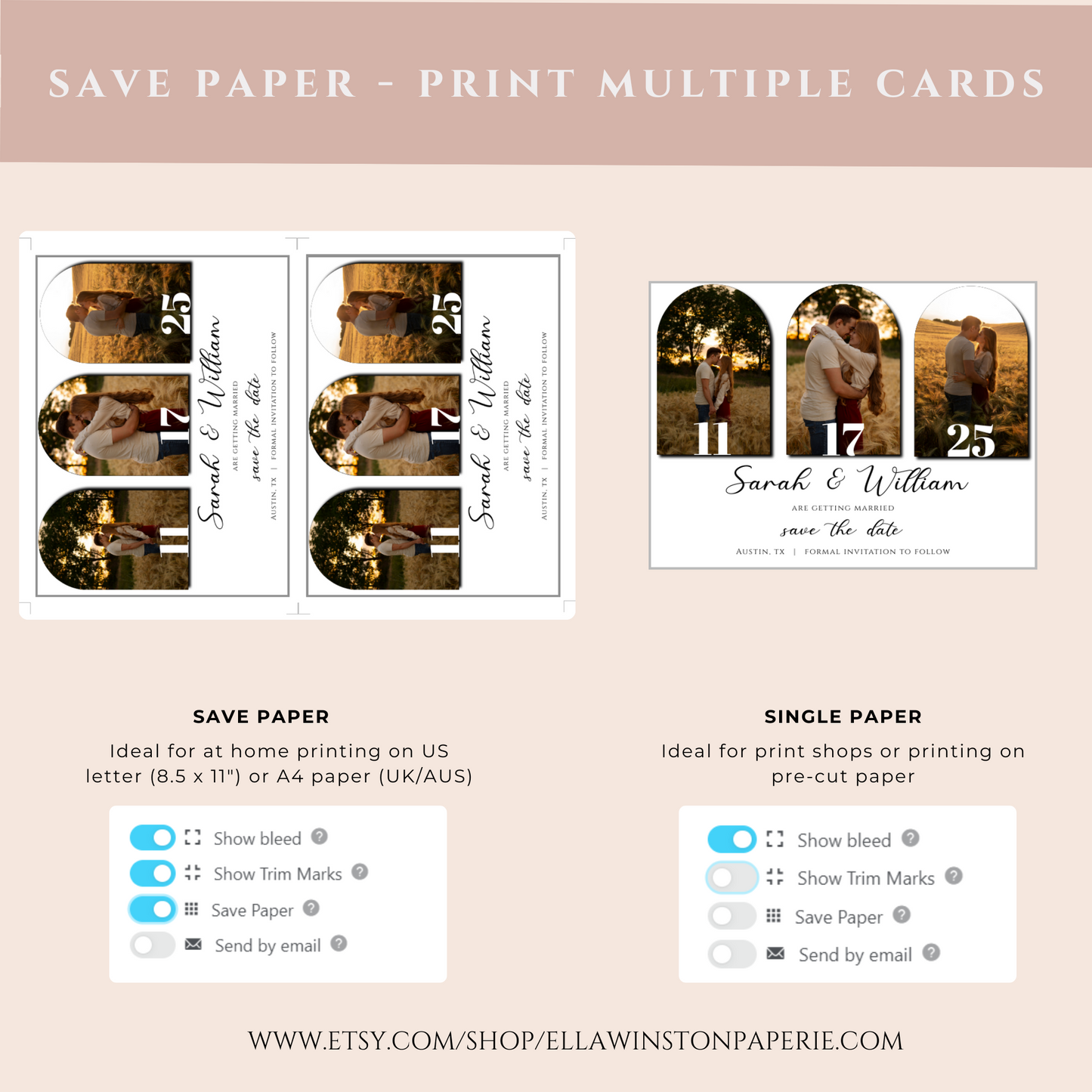 Modern Save the Date Card Template With Photos