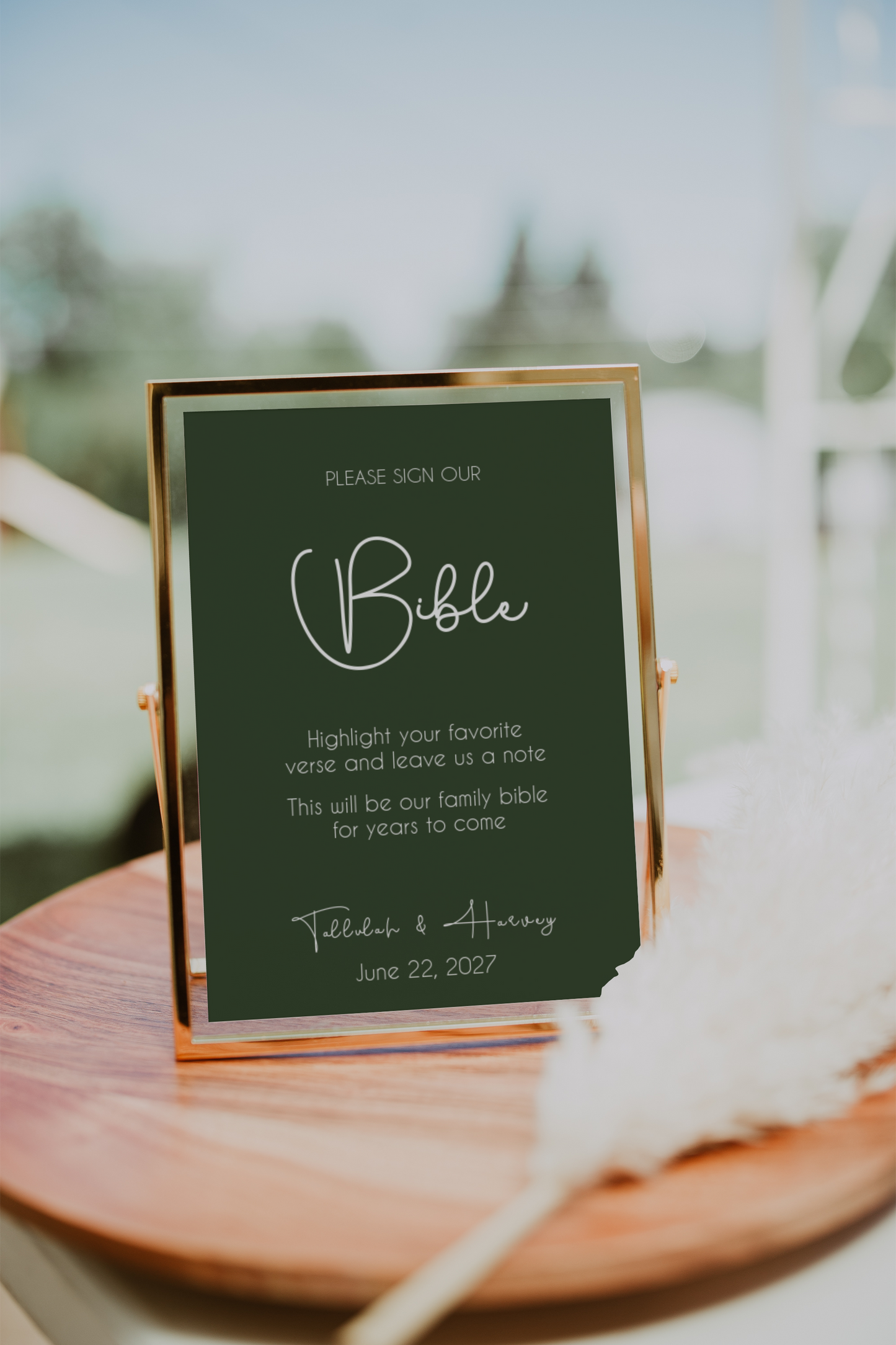 Tallulah Wedding Bible Guest Book Sign Template EWP005