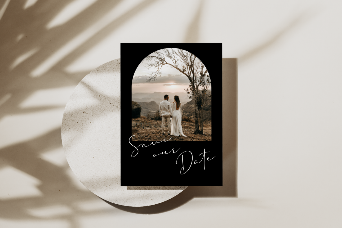 Modern Black Typographic Save our Date Card Template