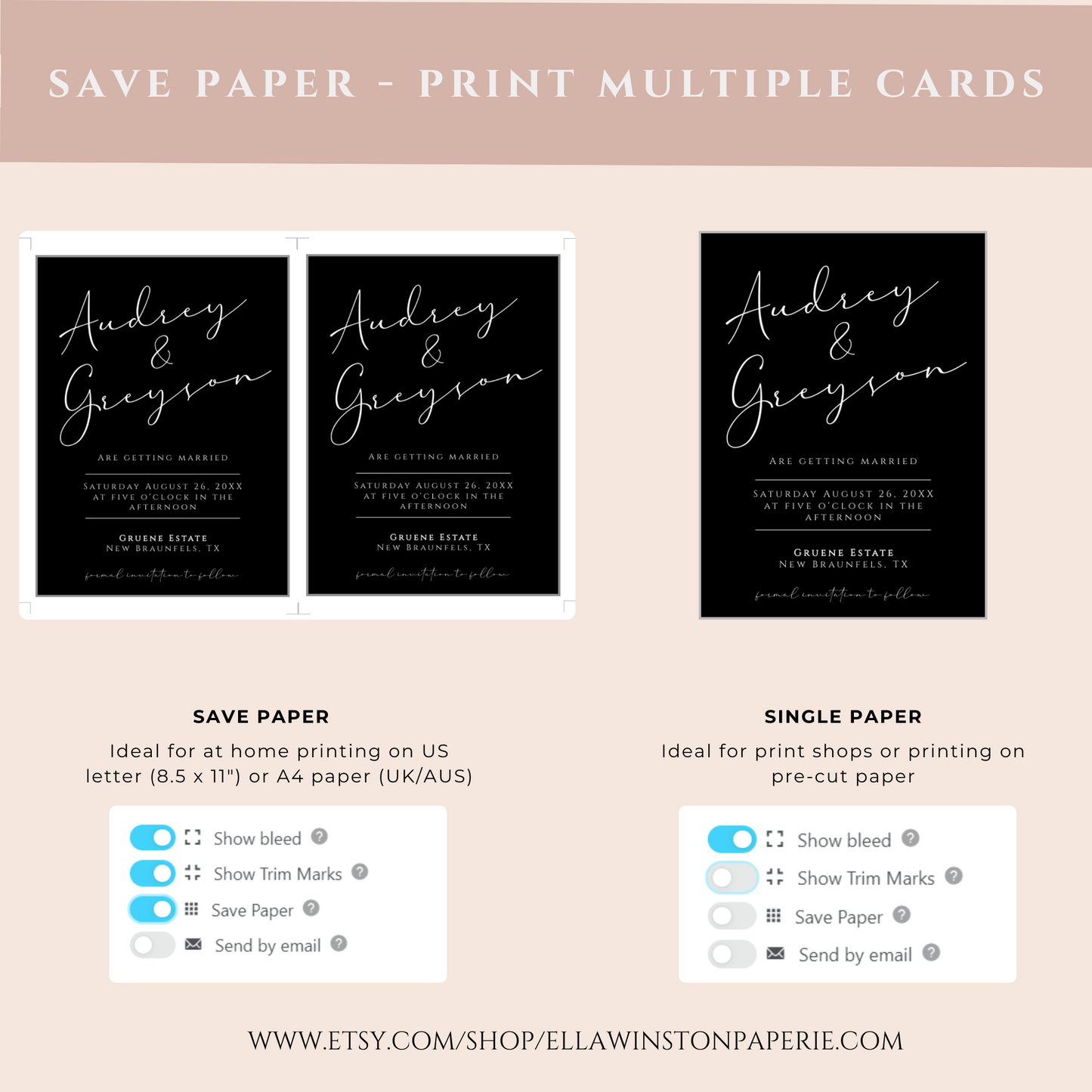 Modern Black Typographic Save our Date Card Template