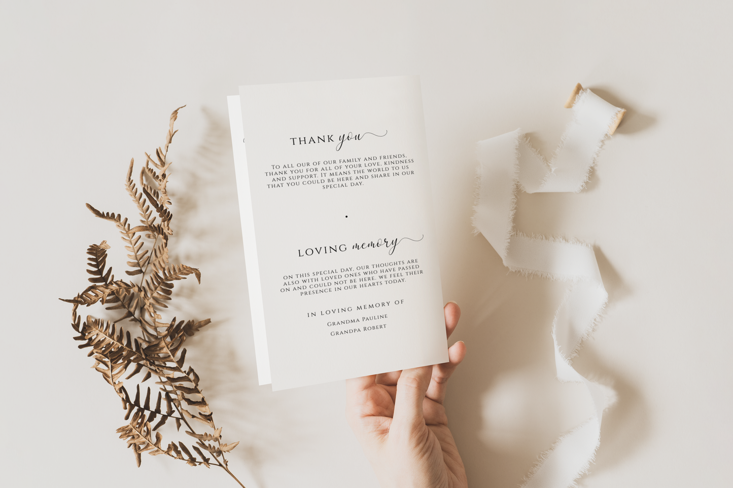 Printable Church Wedding Program