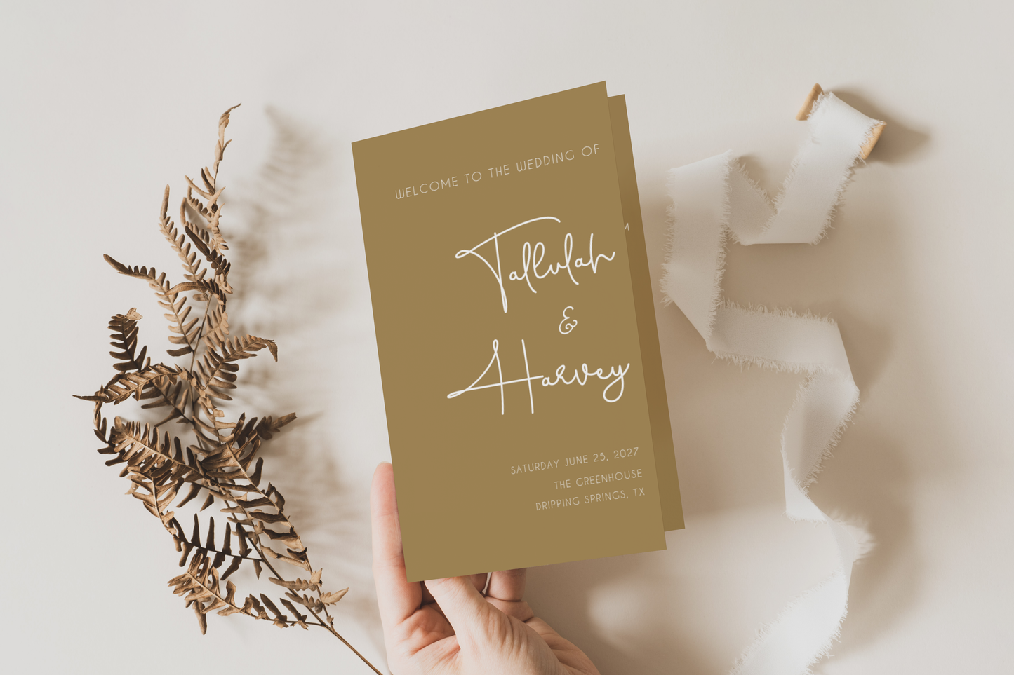 Tallulah Church Wedding Program Template EWP005