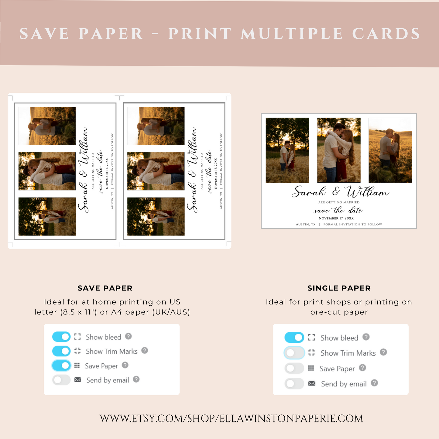 Save the Date Photo Collage Template