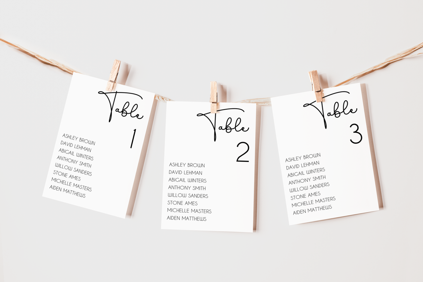 Tallulah Modern Wedding Seating Chart Template EWP005