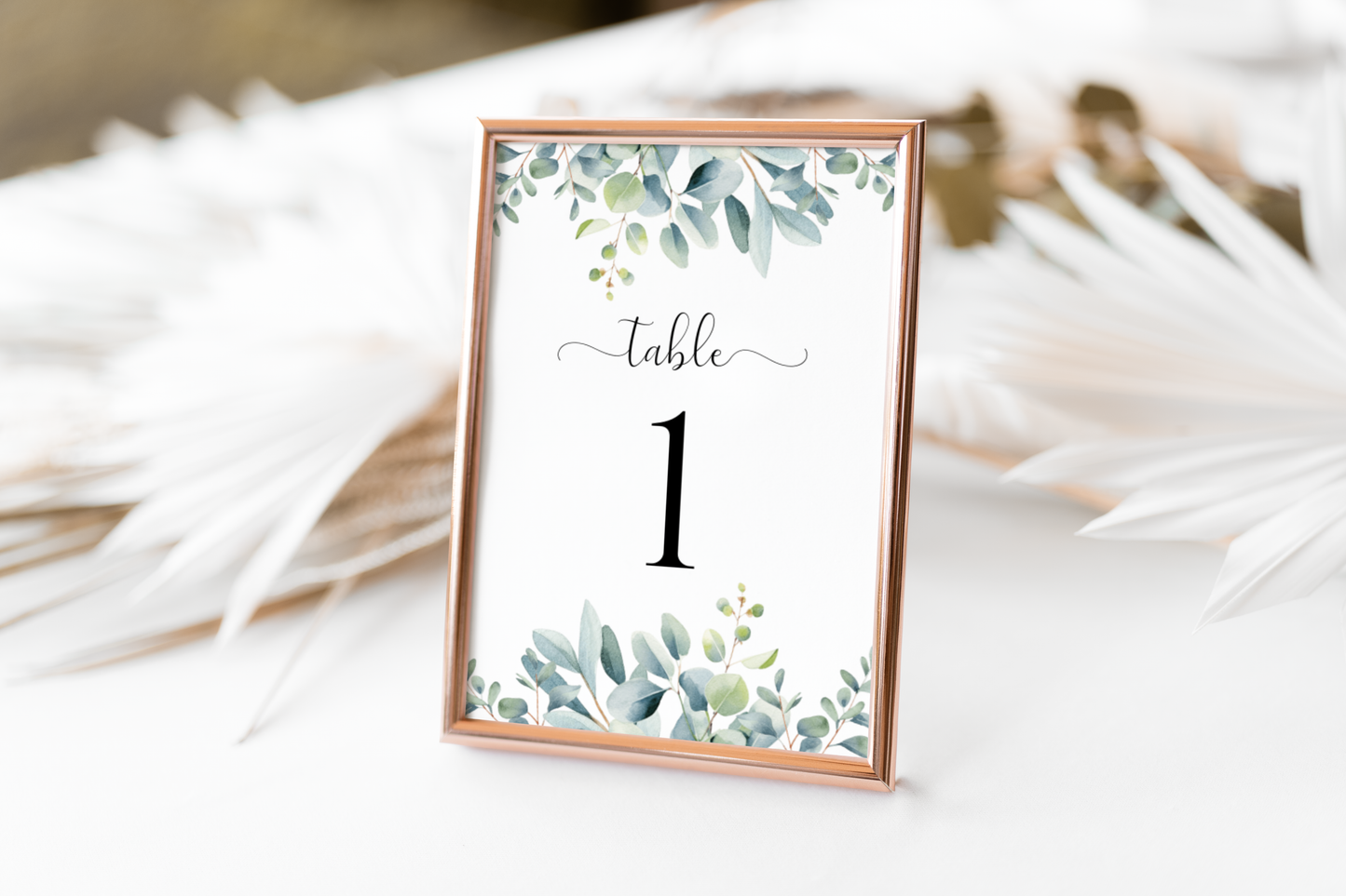 Eucalyptus Wedding Table Number EWP003