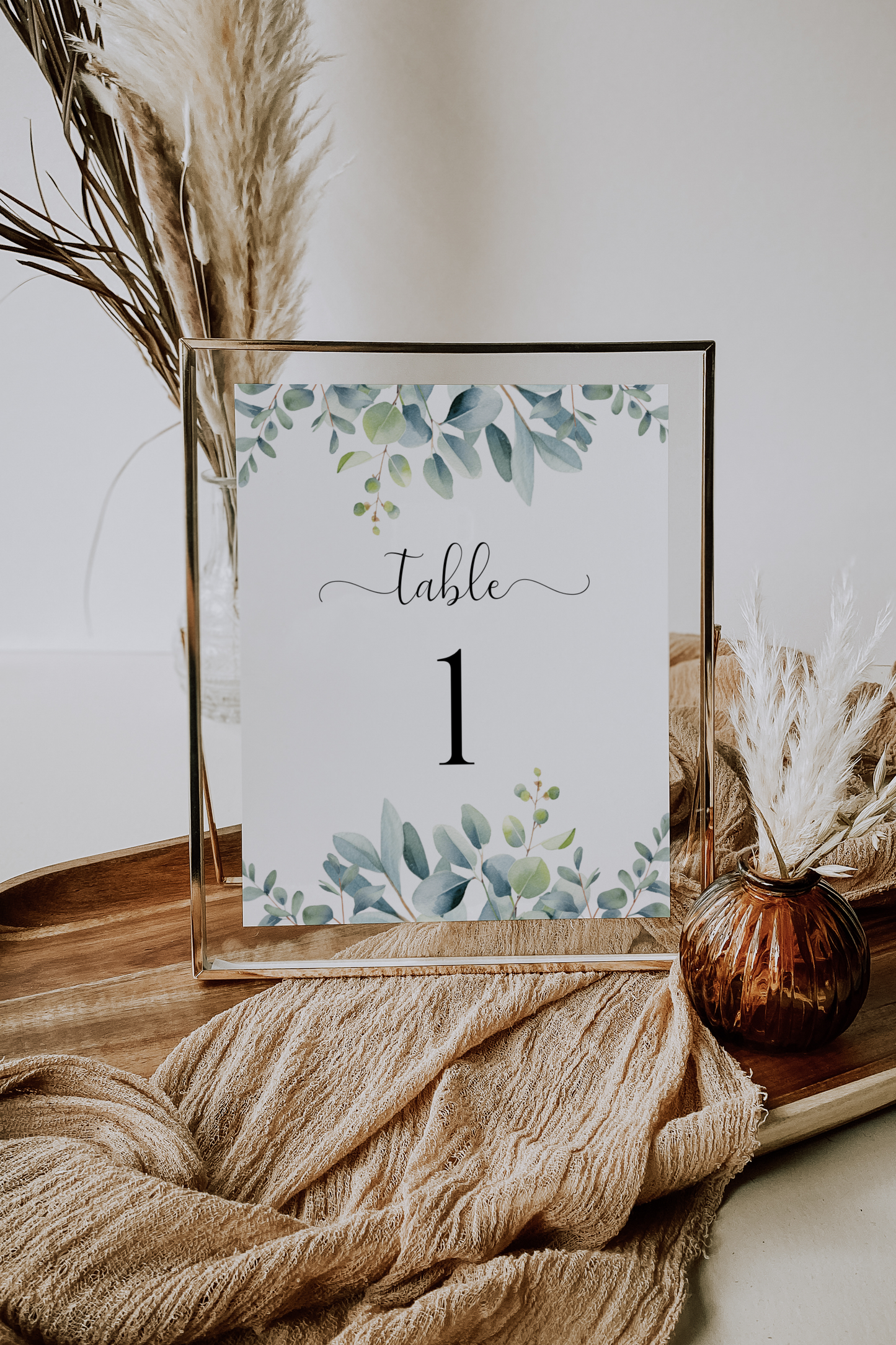 Eucalyptus Wedding Table Number EWP003