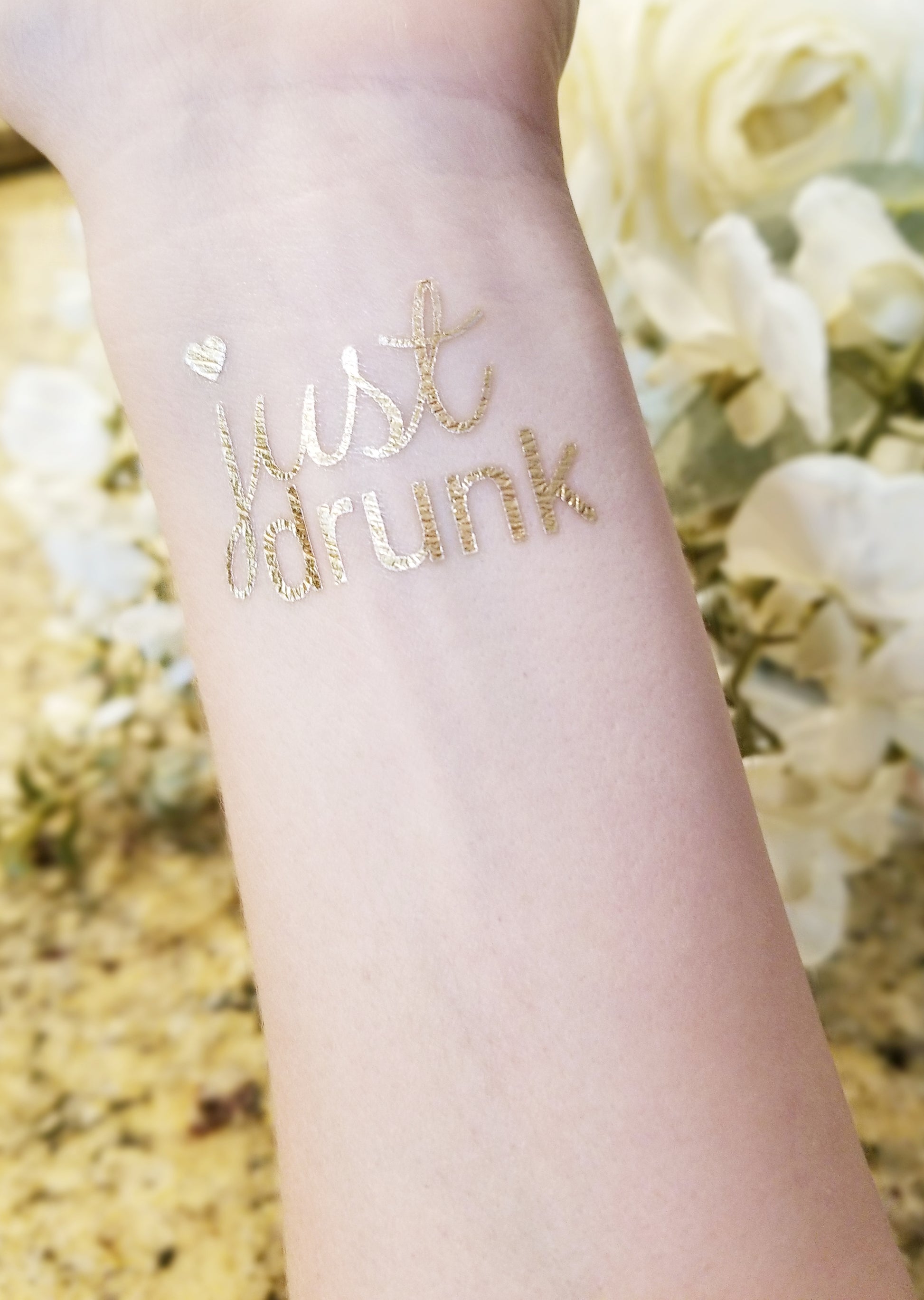 Just Drunk Bachelorette Party Tattoo