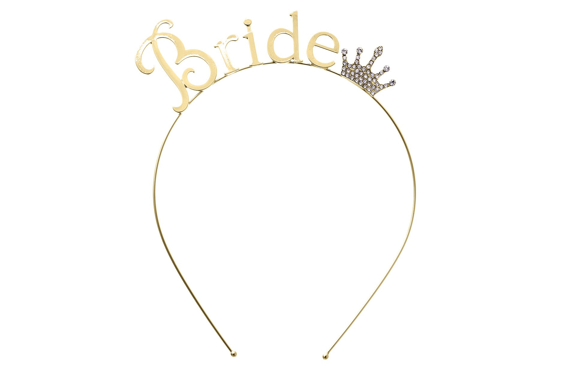 Gold Bride Crown Headband for Bachelorette Party