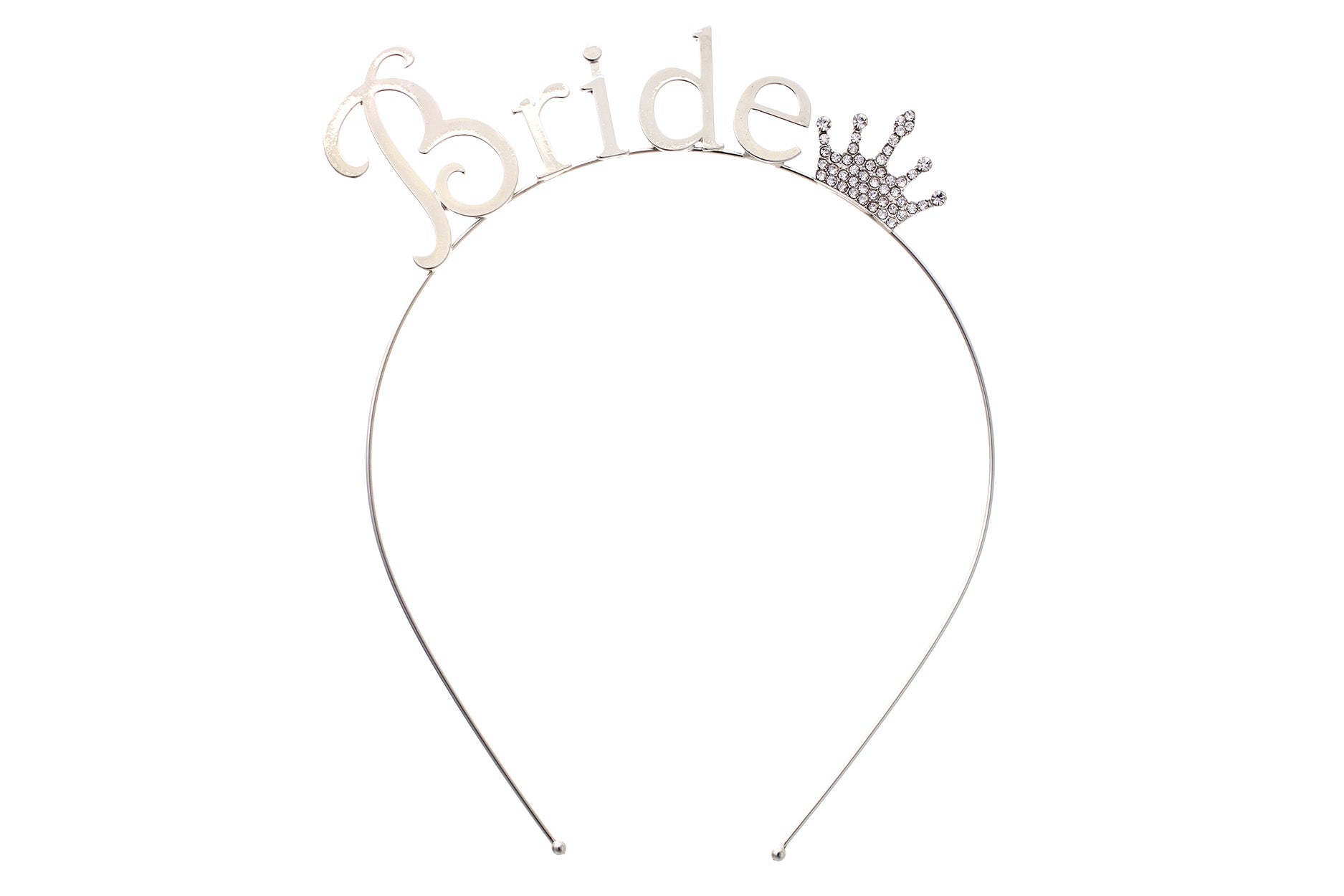 Silver Bride Crown Headband for Bachelorette party