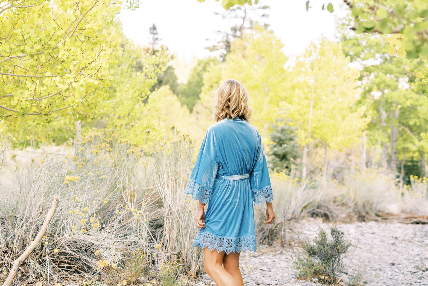 LIGHT BLUE VELVET ROBE