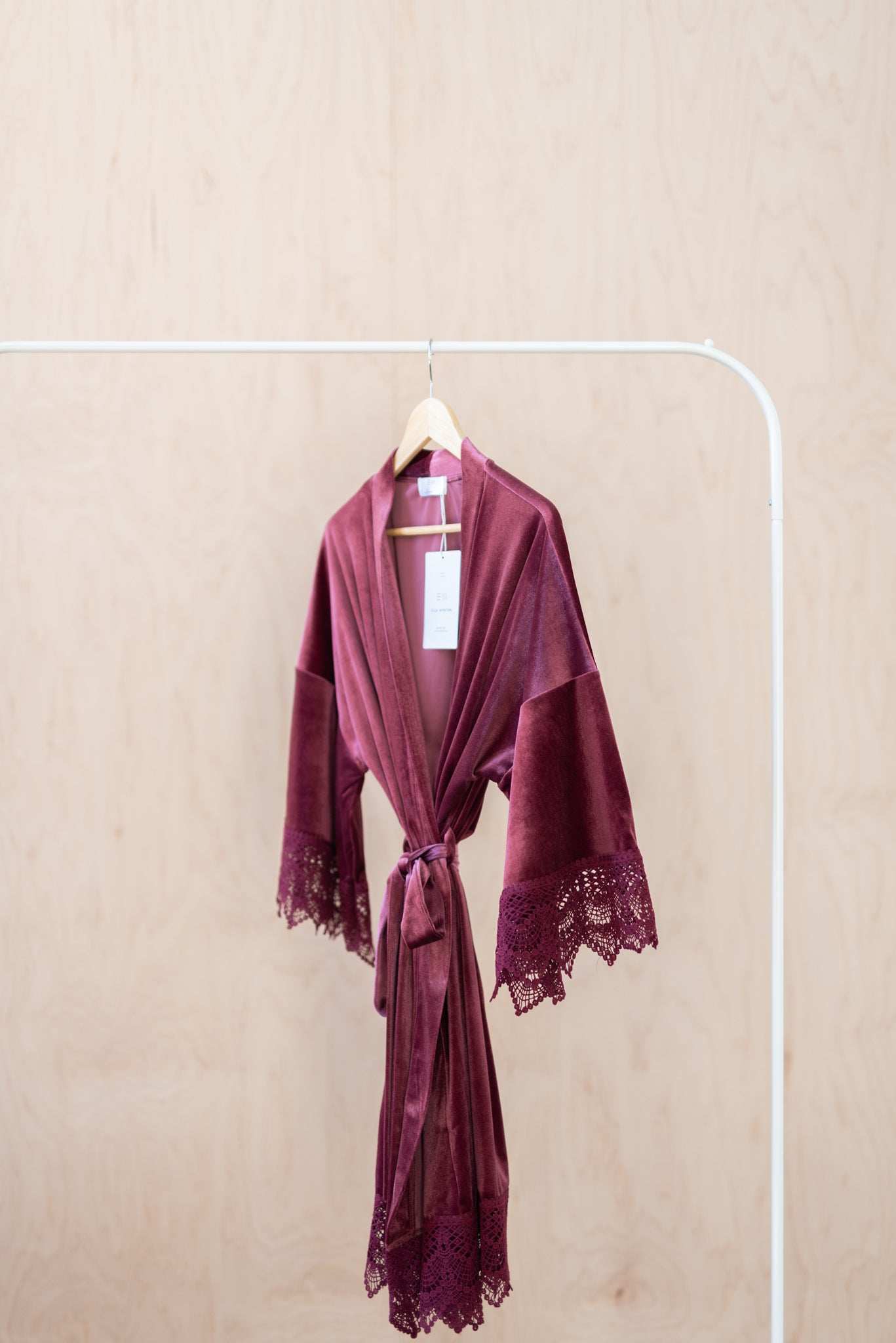 unique bridesmaid robes in mauve velvet