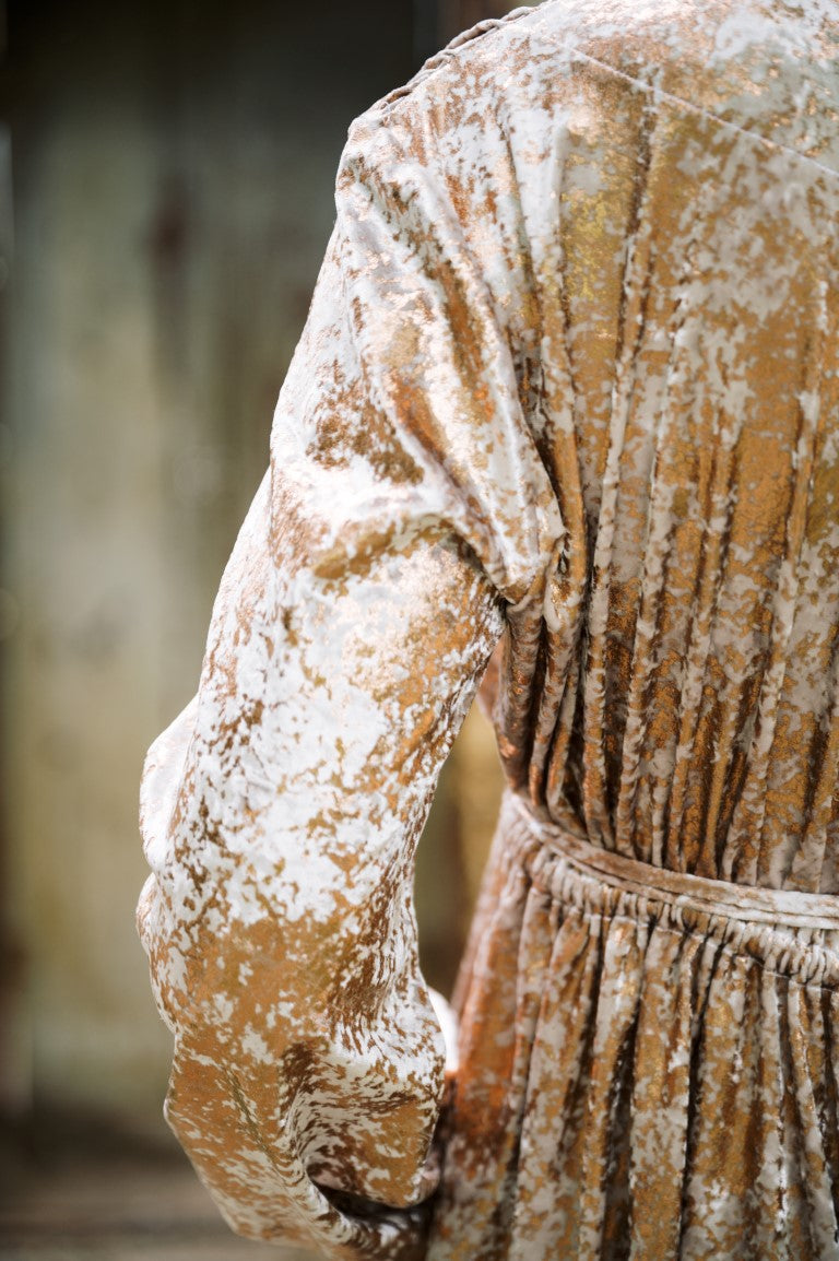 Rose Gold Metallic Velvet Robe
