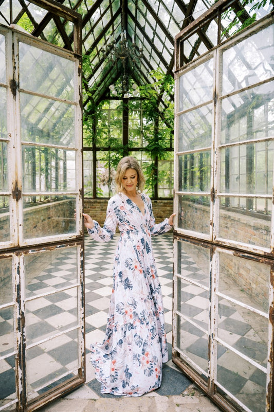 Tropical Palm Leaf Bridal Robe