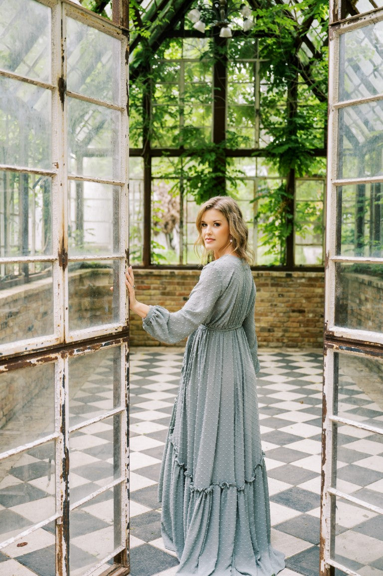 Bridal Portraits in a Greenhouse With Robe