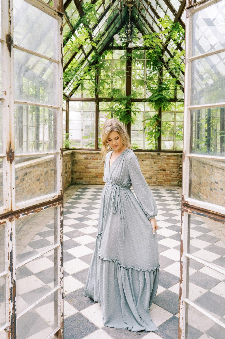 Vintage Sage Chiffon Bridal Robe