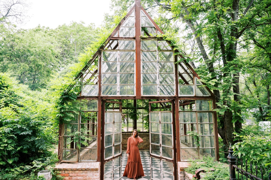 Bridal Robe Photographed in A Greenhouse