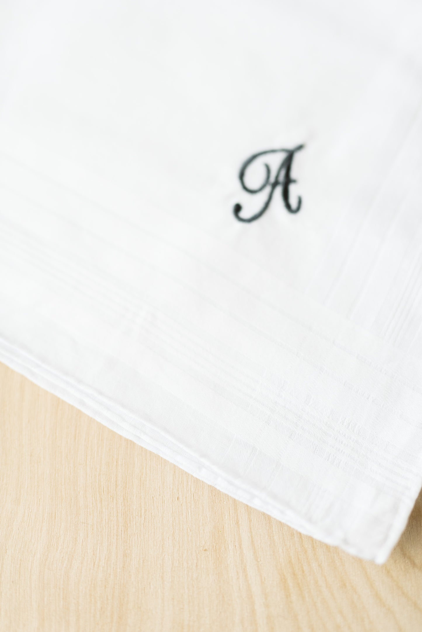 Men's Single Initial Embroidered Handkerchief