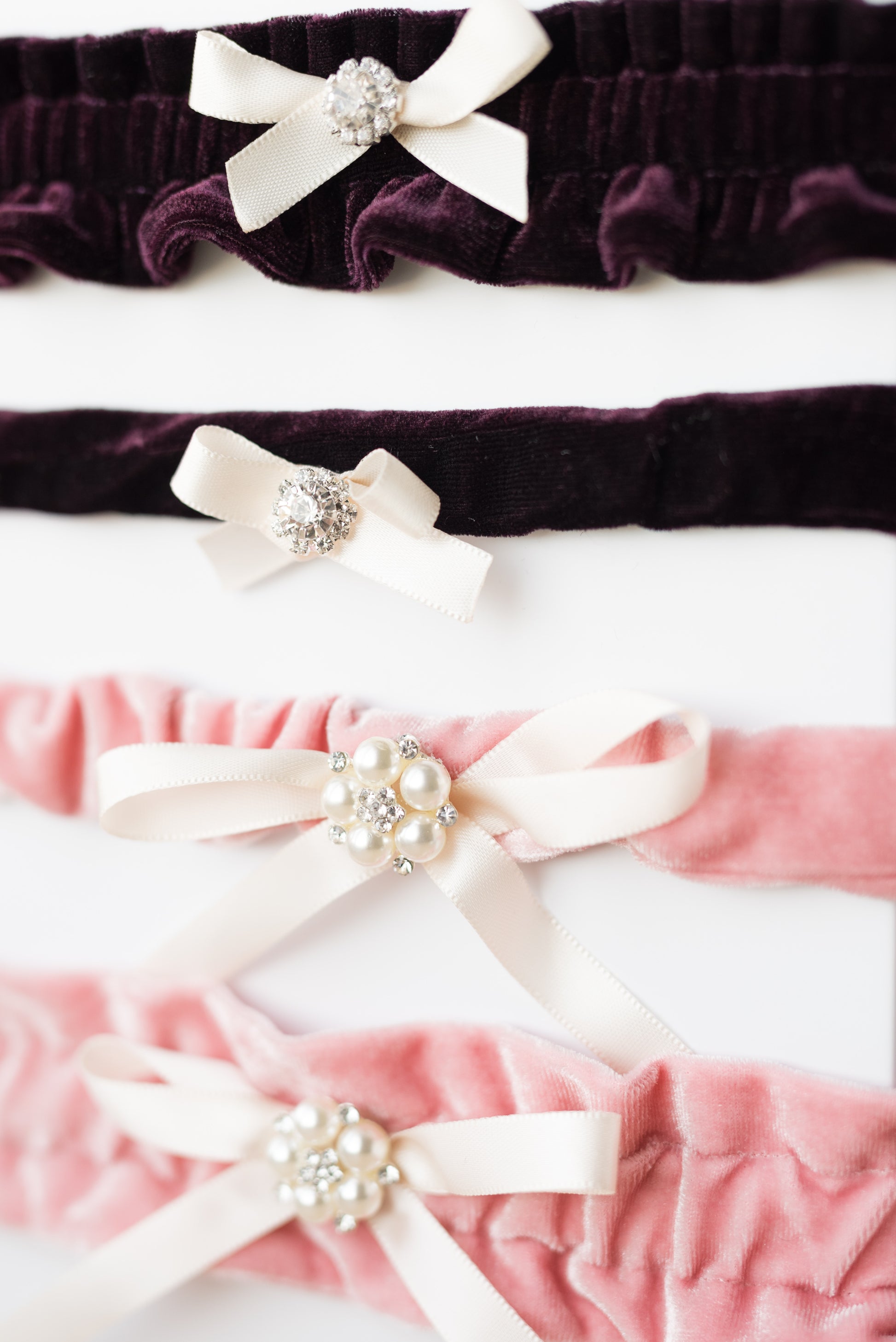 Custom Fit Velvet Bridal Garters